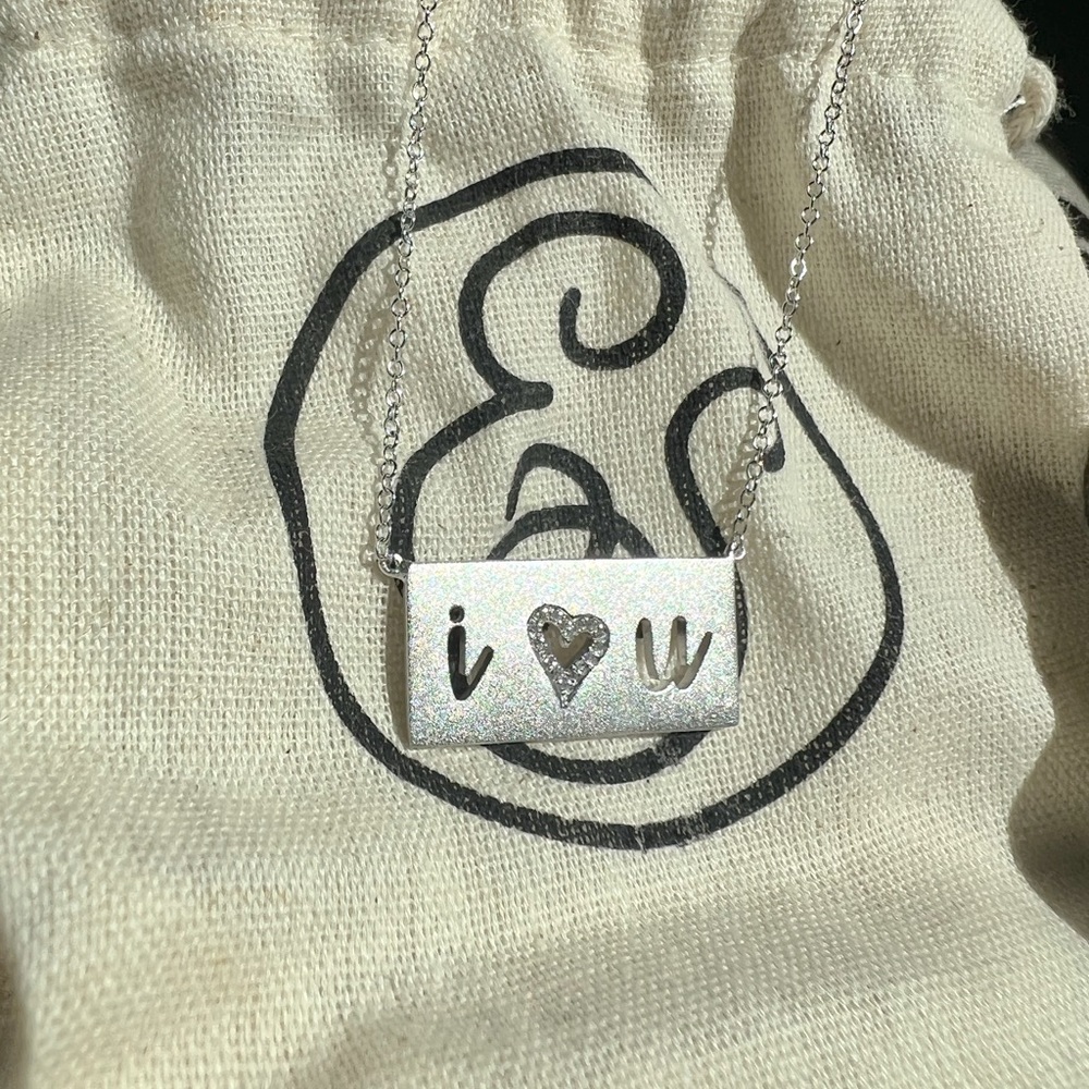 .925 SS & Diamond “ I Love You” Necklace